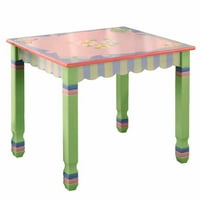 Fantastična polja - Čarobni vrt Drveni dečiji stol i set stolica, ružičasta zelena