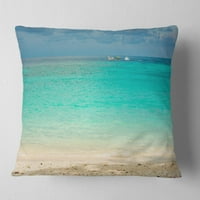 Designart tropsko Andamansko more s plavim nebom - moderni jastuk za bacanje morskog pejzaža-18x18