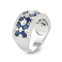 Sterling silver cr sapphire band