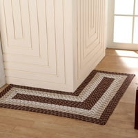 Bolji trendovi zemlja Stripe područje Rug Polipropilen, 24 x48 x48 L-oblik, smeđe pruge