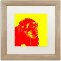 Zaštitni znak likovne umjetnosti Šimpanj br. 4 platna umjetnost Claire Doherty, bijeli mat, breza okvir