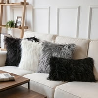 Phantoskop dizajnerskog jastuka Dizajnerice, Fluffy Fau Fur & Pom Pom Velvet paket, za sofa kauč Spavaća