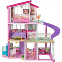 Barbie Dreamhouse Dollhouse sa liftom, bazenom, klizačem i priborom, uključujući namještaj i kućne predmete,