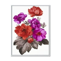 Fuchia i crveni cvjetovi uokvireni slikarskim platnom umjetnosti