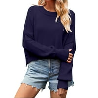 Deagia džemper velike veličine za žene Dugi rukav Oversizede Duks u boji Bolck pulover pad ramena moda