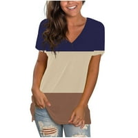 Azrian Womens Plus Size Clearance, modni ženski ljetni V-izrez kratki rukav Print Casual majica bluza