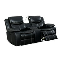 Namještaj Amerike Kristoffer 3-komadna stolica za skidanje snage, kauč i ljubavni set sjedala, crna Fau