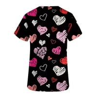 Zodggu klirens tunika bluza košulje za žene sa džepovima Love Heart Print labave Casual Valentines Day
