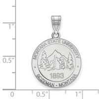 Sterling Silver Rh-plated LogoArt Montana State University Veliki grb; za odrasle i tinejdžere; za žene
