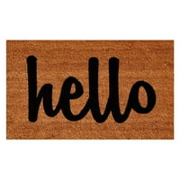 Calloway Mills Hello Vanor Doormat Natural Crna skripta 24 36