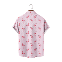 Flamingos Cartoon Shirts for Men 3d štampana Muška havajska košulja plaža kratki rukavi modni vrhovi majica