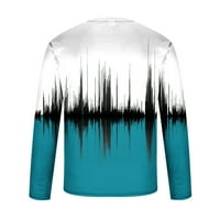 Božićni pulover Muškarci Ležerni okrugli vrat Pulover električni val 3D tiskana majica bluza četvrtina