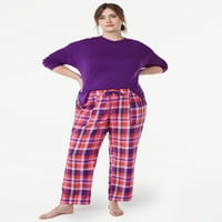 Joyspun ženske pantalone za spavanje sa flanelom sa printom, veličine od XS do 3X