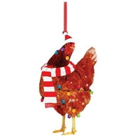 Viseći ukrasi WMYBD Božić šalovi, piletina dekoracije, drveni vanjski ukrasi, Božić dekoracije, Božić