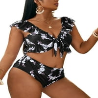 Niuer M - 3xl žene plus veličine kupaći Tankini Bikini Kupaći kostimi Ruffles V izrez kupaći kostimi visokog