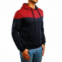 Dukserice muški ležerni blok u boji Top Muška pulover dukserica s kapuljačom s džepnim osnovnim kapuljačom