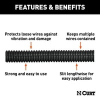 25-stopala crna plastična automobilska prikolica za zaštitu od žice za zaštitu od žice