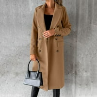 CAICJ jakne za žene ženska vuna kaputa bluza tanki kaput dugačka jakna dame tanki dugi remen elegantni