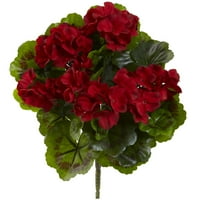 Skoro prirodni geranium umjetni cvjetni grm otporan na UV, set, crveni