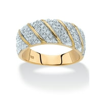 Nakit od palme TCW okrugli dijamant dvobojni dijagonalni prsten od 18k pozlaćenog srebra