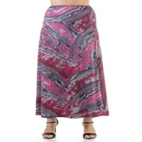 Komforna Odjeća Ženska Ružičasta Print Elastični Struk Dužina Gležnja Maxi Suknja