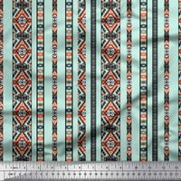 Soimoi Poly Georgette Fabric Ikat Southwestern fabric Prints by Yard Wide