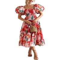 Sanviglor ženske duge haljine kratki rukavi ljetna plaža sarafan cvjetni Print Maxi haljine Kaftan Party