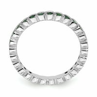 Stvoreni smaragdni srebrni prsten Sterling