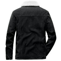 Muška pada i zimska Ležerna modna modna jakna od jakne u boji Corduroy jakna, crna, m