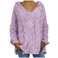 Awdenio Winter džemper za žene Vrhovi čišćenja Žene Modne labave velike veličine Kapuljača dugih rukava