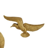 DecMode Zlatni Polistone Plutajući Zidni Dekor Za Ptice