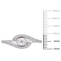 Miabella Carat T. W. dijamant 10k Swirl prsten od bijelog zlata