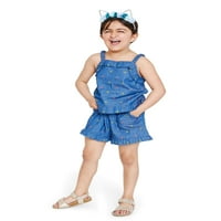 Wonder Nation komplet za djevojčice i djevojčice za djevojčice i kratke hlače, 2 komada, veličine mjeseci-5t