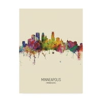 Zaštitni znak likovne umjetnosti 'Minneapolis Minnesota Skyline portret III' umjetnost na platnu Michaela
