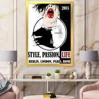 Designart 'style Passion Life Fashion Woman VIII' Vintage Framed art Print