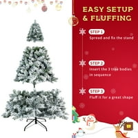 Aukfa Snow Flocked božićno drvo,vještačko praznično božićno drvo, vrhovi grana, 7.5 ft Umjetna Jelka Chritmas