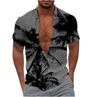 Muške široke majice popust ljetna odjeća moda tropsko drvo Print Tees kratke rukave majice rever pulover