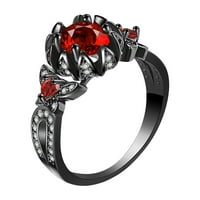 Keusn Women Ring Crveni cirkon vjenčani nakit prsten veličine 5-poklon prst