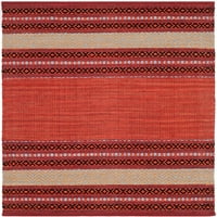 Montauk Jobeth Striped Mekani plestići pamučni prostirki, crvena Ivory, 2'6 4 '