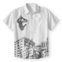 Spiderman Boys ' Hanging Around Town Woven Button Down Shirt
