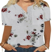 Colisha Dame Lose Henley Tunic bluza Moda Sažetak tiskane majice Bohemian gumb Hawaiian Chic Tee Top 9