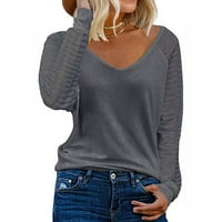 Ženske majice s dugim rukavima Ležerne prilike s dugim rukavima, Ležerne majice i bluze za svakodnevnu ležernu odjeću XL White