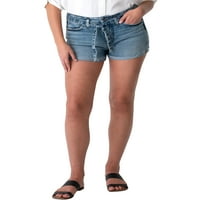 Srebrna Jeans Co. Žene Sigurne stvari Visoke kratke hlače, Veličine struka 24-36