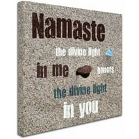 Zaštitni znak Likovna umjetnost Namaste sa šljunkom i staklom za plažu Umjetnost platna Michelle Calkins