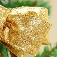 Božićna mašna za drvo vrata Božić veliki luk crveno zlato ručno rađena dekorativna mašna za božićno drvo