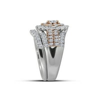 Mia Diamonds 14KT Dvo-tonski zlatni okrugli dijamant Bridal Set za venčani prsten 1- CTTW