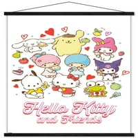 Hello Kitty i prijatelji - Kawaii Favorite Flours Zidni poster sa magnetnim okvirom, 22.375 34