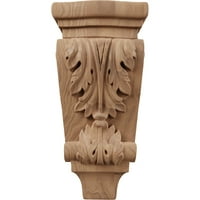Ekena Millwork 3 4 W 3 4 D 10 H Mali Acanthus Pilaster Wood Corbel, mahagoni