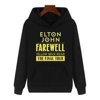 Elton John Farewell Yellow Brick Road Hoodie Dukserih logotipa tiskane žene Muškarci Puloveri