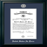 Certifikat zračne snage patriota okvira Crni okvir Srebrni medaljon